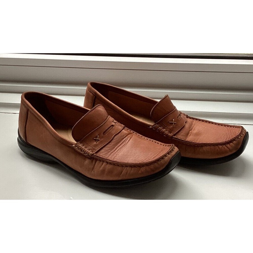 Taryn Rose mens rusy brown slip on leather loafer's sz EUR 42 US 9